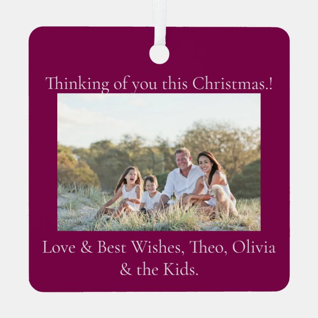 Elf Quartet Christmas Photo Tree Ornement (Verso)