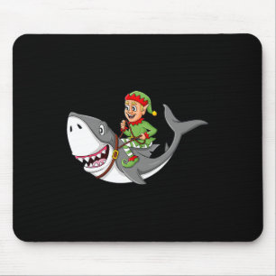 Elf Riding Shark Christmas Boys Girls Kinder Weihn Mousepad