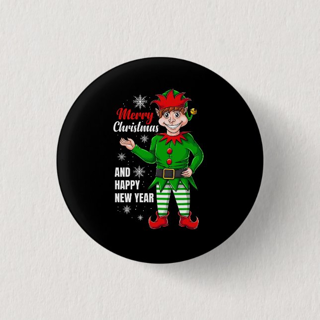Elf-Santa-Zeichen Button (Vorderseite)