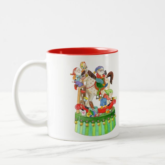 Elf-Schaukelpferd Zweifarbige Tasse (Links)
