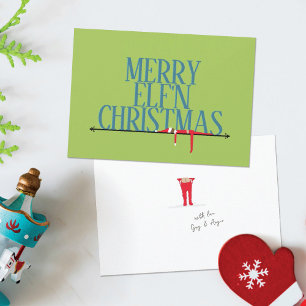 Elf-Scherz-Grußkarte Weihnachtskarte Feiertagskarte
