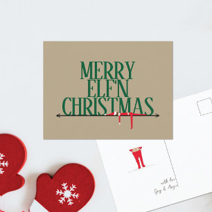 Elf-Scherz-Grußschild-Weihnachts-Postkarte Feiertagspostkarte