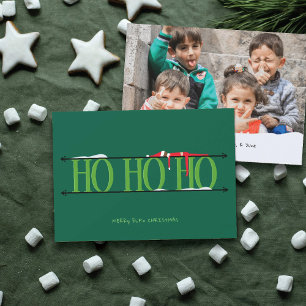 Elf-Scherzkarten-Jäger-Grün-Foto-Weihnachtskarte Feiertagskarte