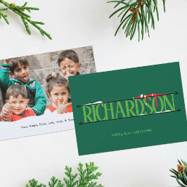 Elf Shenanigans Name Sign Foto Christmas Card Feiertagskarte