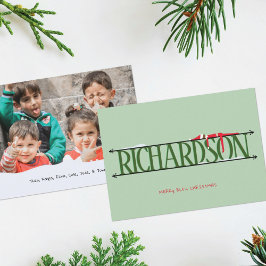 Elf Shenanigans Name Sign Foto Christmas Card Feiertagskarte