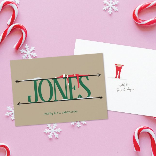 Elf Shenanigans Name Sign Green & Tan Weihnachten (Von Creator hochgeladen)