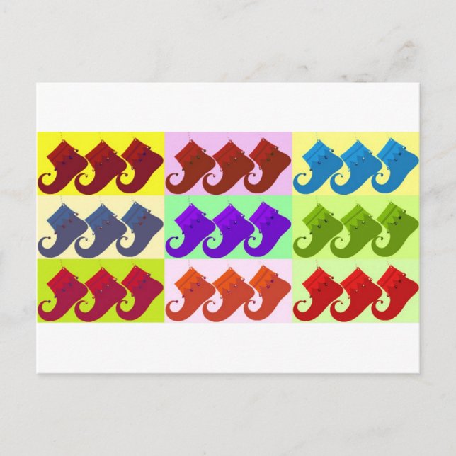 Elf Shoe Pop Art Postkarte (Vorderseite)