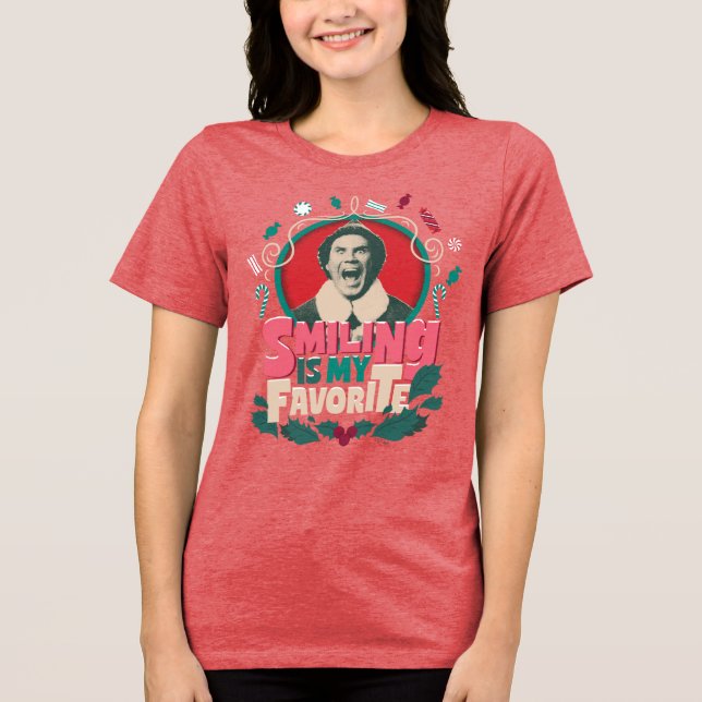 Elf - Smiling is My Favorite Tri-Blend Shirt (Vorderseite)