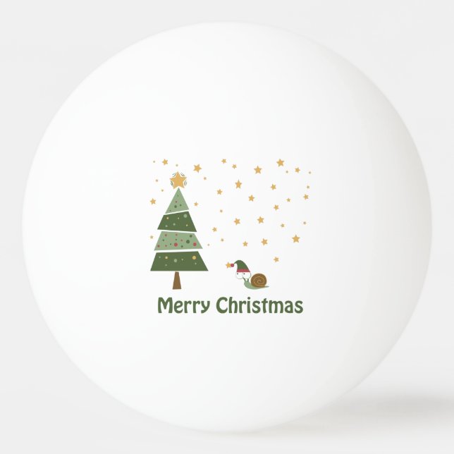 Elf Snail Christmas Scene Tischtennisball (Vorderseite)