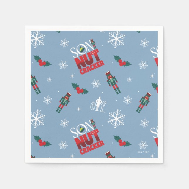 Elf "Sohn eines Nutcrackers" Wintermuster Serviette (Vorderseite)