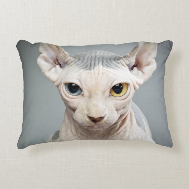 Elf-Sphinx-Katzen-Fotografie-Bild Zierkissen (Vorderseite)