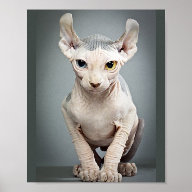 Elf-Sphinx-Katzenfotografie Poster (Vorne)