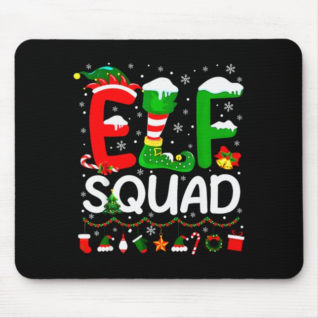 Elf Squad Christmas Family Matching Xmas Elf Pajam Mousepad (Vorne)