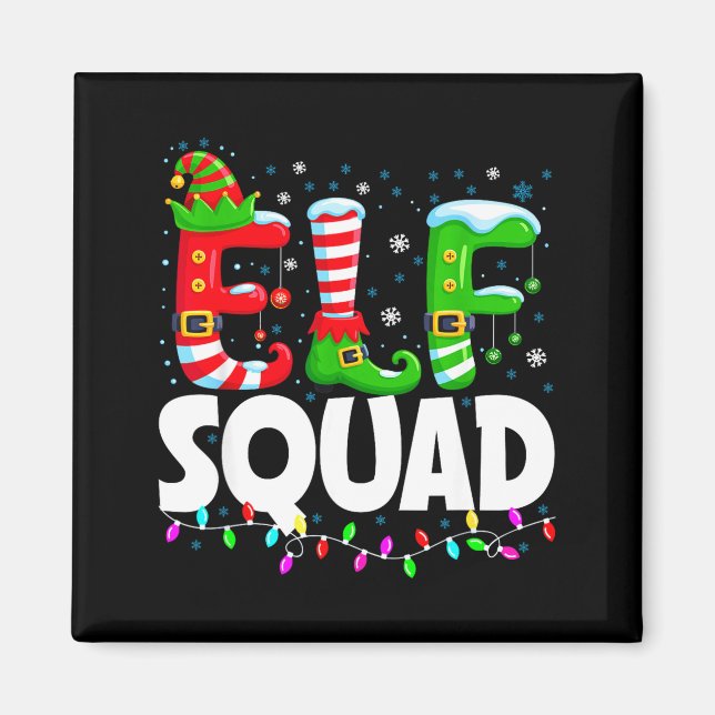 Elf Squad Christmas Family Matching Xmas Pajamas  Magnet (Vorne)