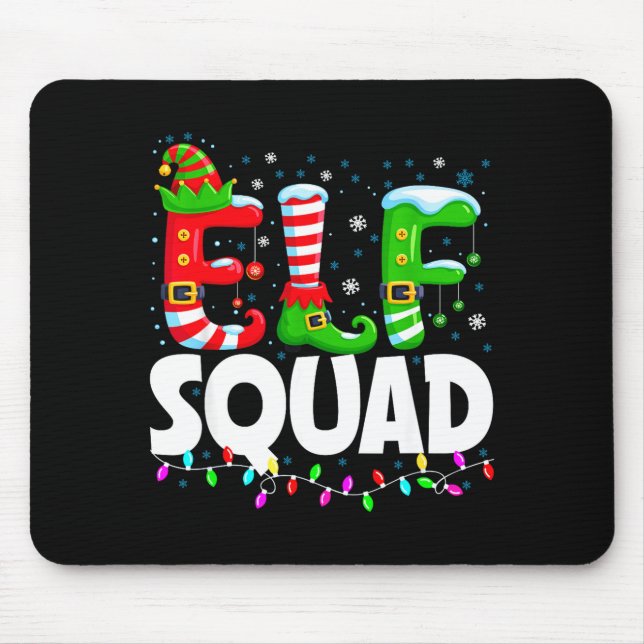 Elf Squad Christmas Family Matching Xmas Pajamas  Mousepad (Vorne)