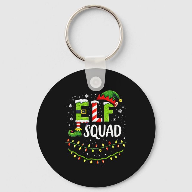 Elf Squad Christmas Lights Matching Holiday Crew  Schlüsselanhänger (Vorderseite)