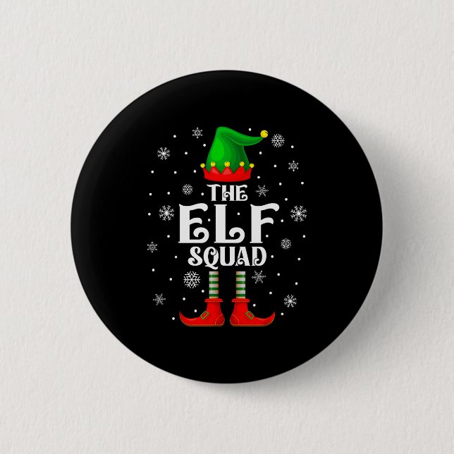Elf Squad Family Matching Xmas Funny Christmas Vib Button (Vorderseite)