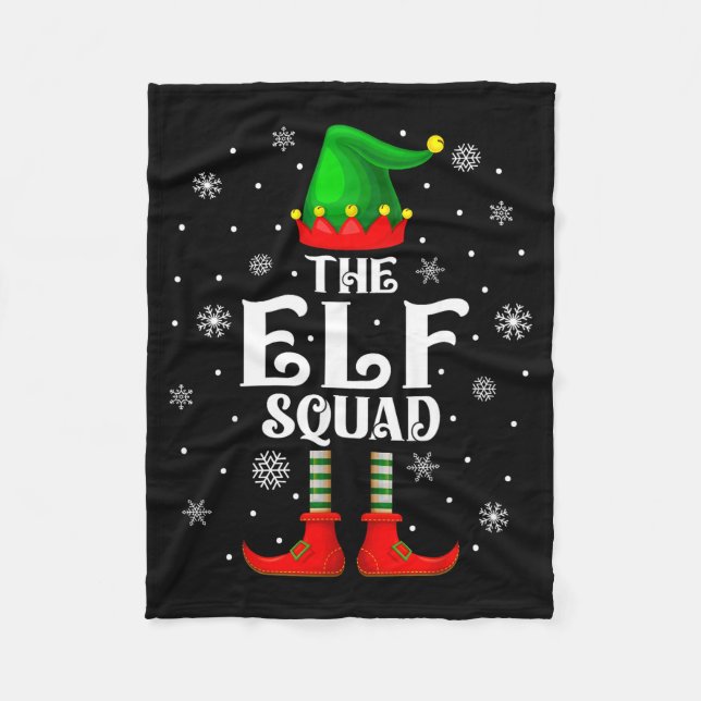 Elf Squad Family Matching Xmas Funny Christmas Vib Fleecedecke (Vorderseite)