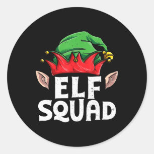 Elf Squad Funny Elf Familie Weihnachten Matching P Runder Aufkleber