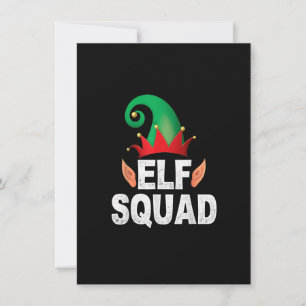 Elf Squad Funny Familie Weihnachten Matching Pajam Einladung
