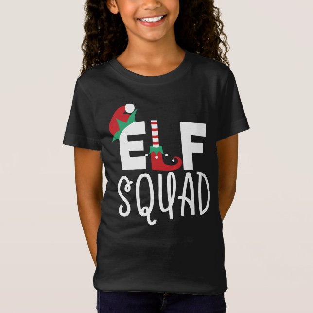 Elf Squad Funny Family Ansammlung Weihnachtskostüm T-Shirt (Vorderseite)