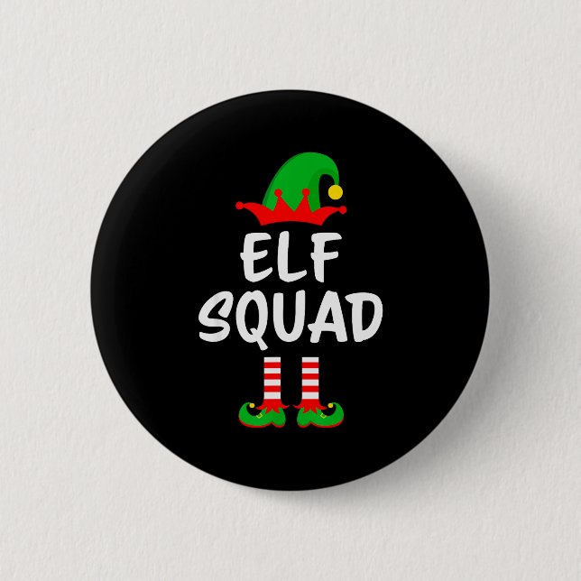 Elf Squad Matching Family Christmas  Button (Vorderseite)