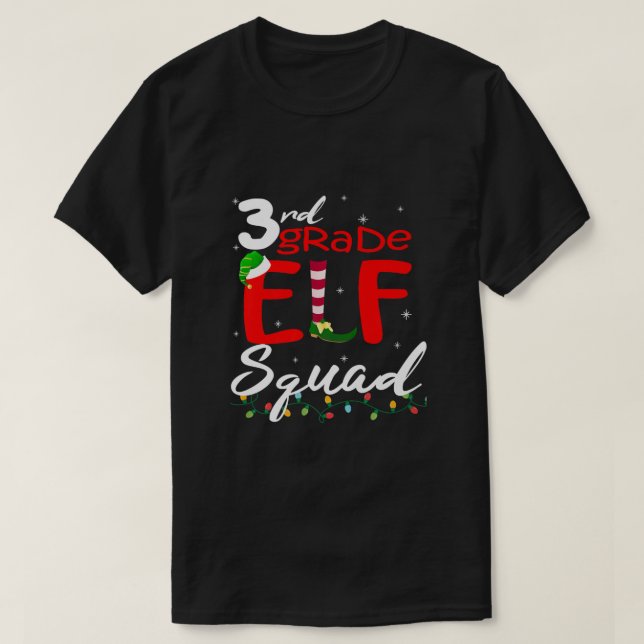 Elf Squad Third Grade Christmas Teacher Top Premiu (Design vorne)