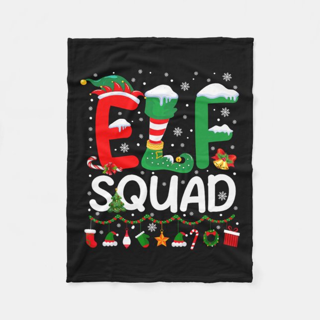 Elf Squad Weihnachtsfamilie Matching Pajamas Kids  Fleecedecke (Vorderseite)