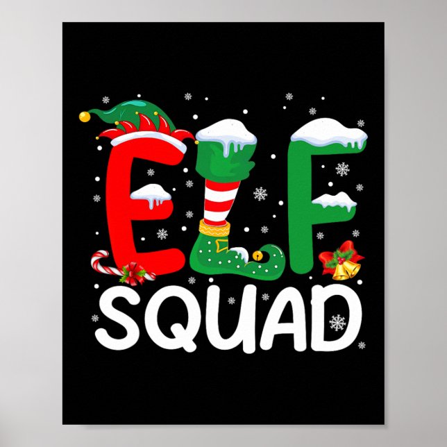 Elf Squad Weihnachtsfamilie Matching Pajamas Kids  Poster (Vorne)