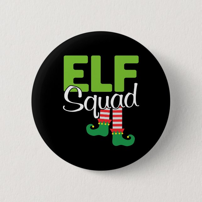 Elf Squad Weihnachtsgeschenk Button (Vorderseite)