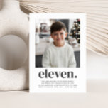 Elf Square Foto Erster Geburtstag Einladung<br><div class="desc">Eine moderne Einladung zum 11. Geburtstag mit eigenem Foto und dem Wort "elf." darunter. Sie können auch alle Textfarben und -stile bearbeiten - klicken Sie einfach auf die Schaltfläche 'Personalisieren' -> 'Bearbeiten mit dem Designwerkzeug'.</div>