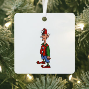 Elf steht aufrecht Metallquadrat-Ornament Ornament Aus Metall