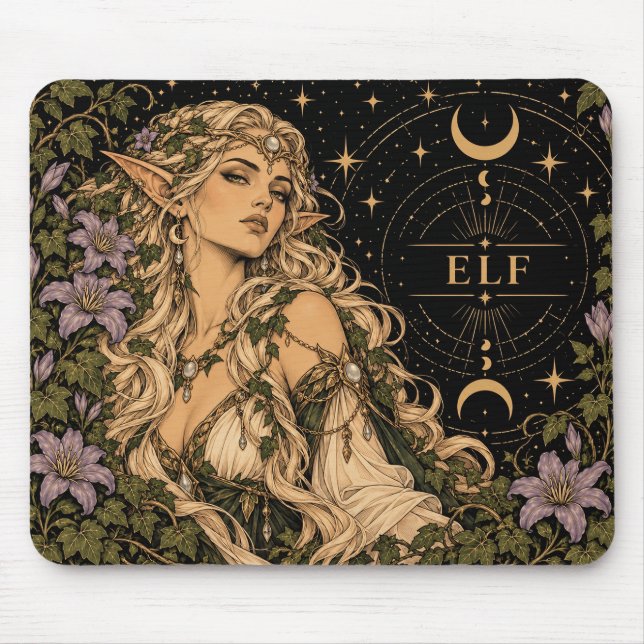 Elf, Sternen-Tarot-Kunst Mousepad (Vorne)