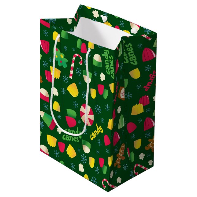 Elf the Movie Candy Pattern Mittlere Geschenktüte (Vorderseite Schrägansicht)