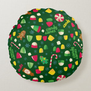 Elf the Movie Candy Pattern Rundes Kissen
