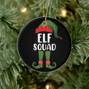 Elf-Truppe Lustige Familie Weihnachten passend Keramik Ornament
