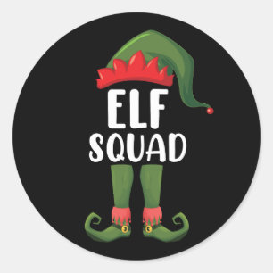 Elf-Truppe Lustige Familie Weihnachten passend  Runder Aufkleber