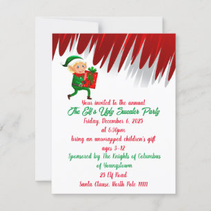 Elf Ugly Sweater Holiday Einladung