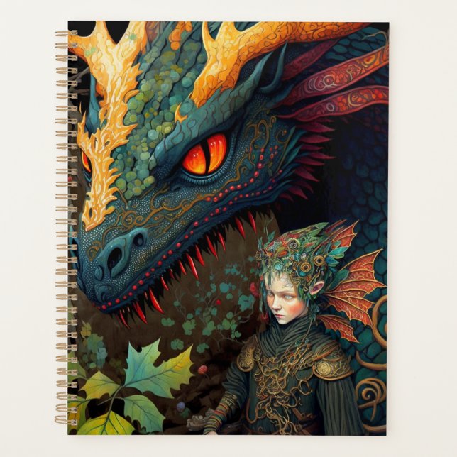 Elf und Dragon Fantasy Art Planer (Vorderseite)