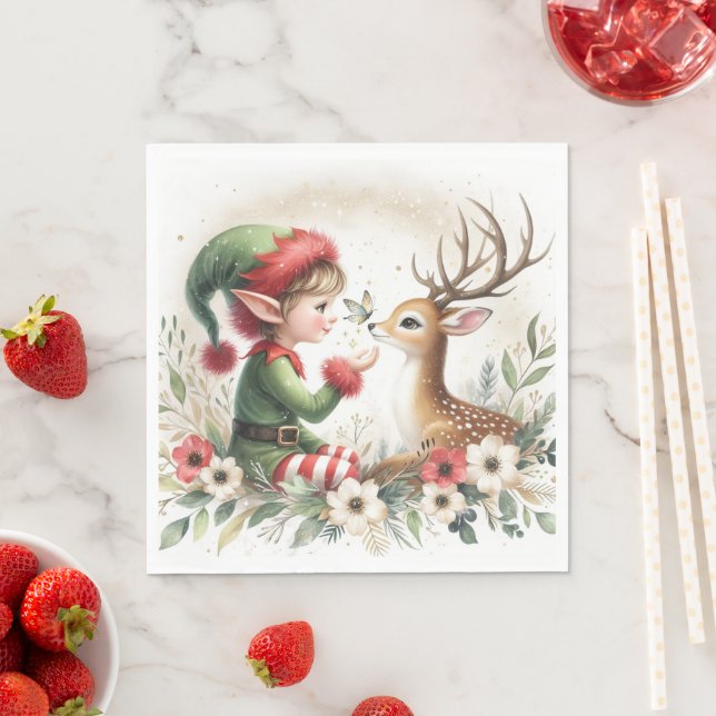 Elf und Rentier Serviette (Beispiel)