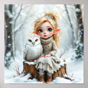 Elf und Schneueule Poster