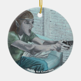 Elf Video Game Player Fantasy Art Ornament