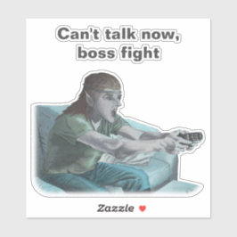 Elf Video Gamer Boss Fight Fantasy Art Sticker