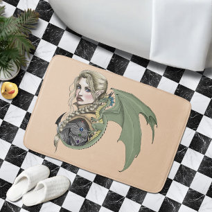 Elf Warrior Dragon Fantasy Badematte