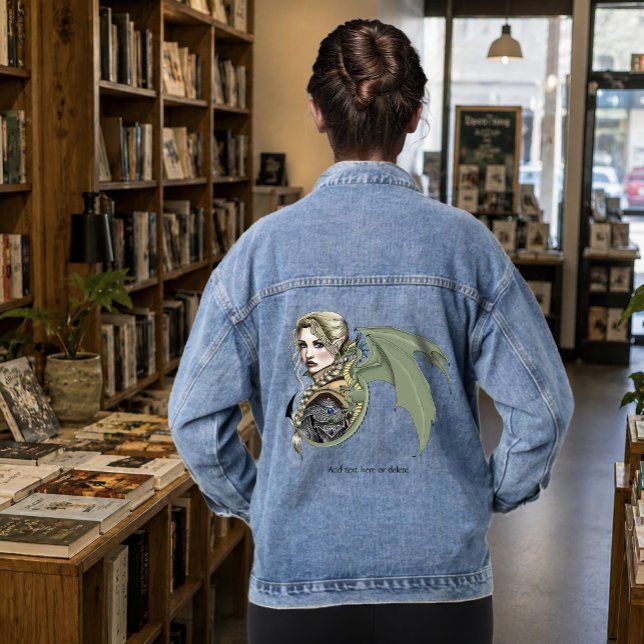 Elf Warrior Dragon Fantasy Jeansjacke (Von Creator hochgeladen)