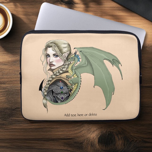 Elf Warrior Dragon Fantasy Laptopschutzhülle (Von Creator hochgeladen)