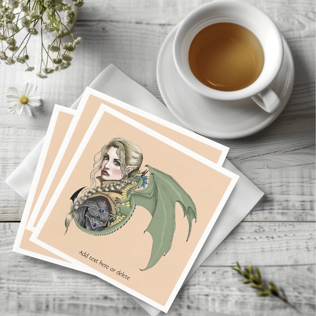 Elf Warrior Dragon Fantasy Serviette (Von Creator hochgeladen)