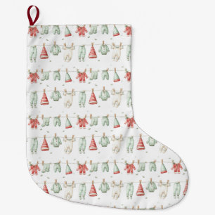 Elf-Wäsche-Muster Großer Weihnachtsstrumpf