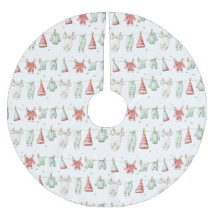 Elf-Wäschemuster  Polyester Weihnachtsbaumdecke