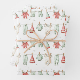 Elf-Wäschestoff-Muster Geschenkpapier Set